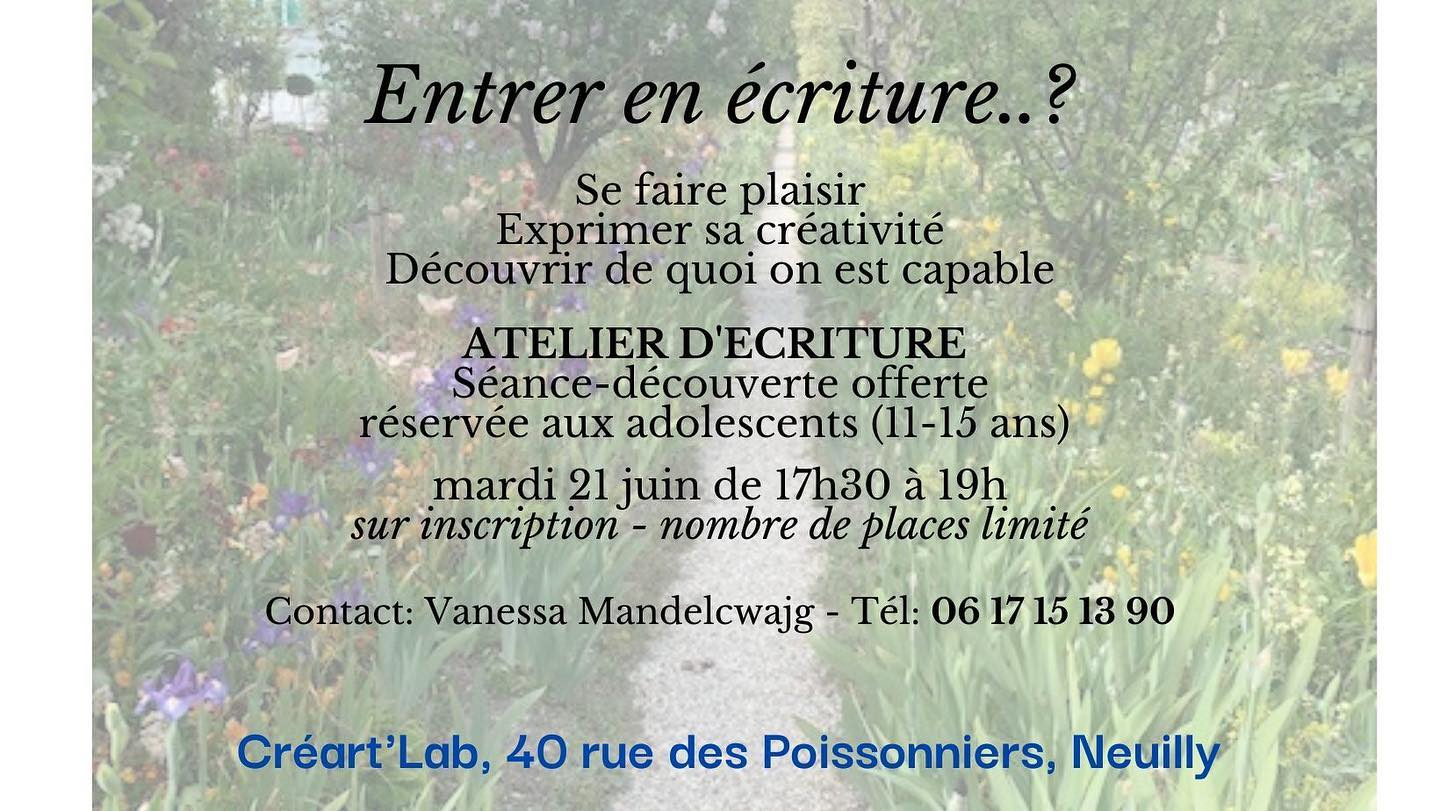 Notre atelier d’écriture avec Vanessa 📝 🙌🏼