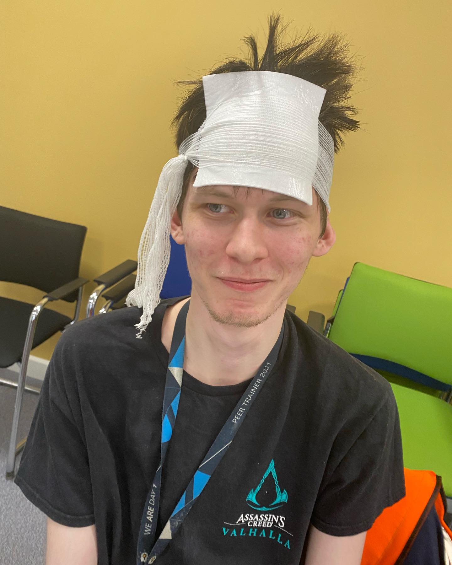 FAW - Newcastle - April 2022, the second of four back to back courses. Not exactly the best first attempt and a head bandage, but practice makes perfect. 🤣