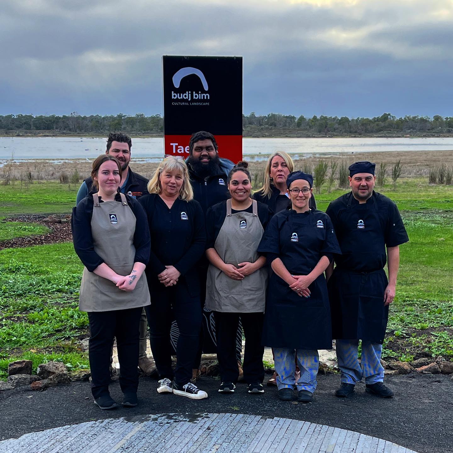 Such an honour today to be a small part of the inaugural day of trading with the team of Budj Bim Cultural Landscape Tourism. Ngata!! The team were all geared up to welcome the first visitors to the World Heritage listed Budj BIm Cultural Landscape this morning. The next chapter in the world's oldest living story is just waiting to be told by our Gunditjmara cultural guides. P.S. the cafe menu is amazing!!
#GunditjmaraCountry #Victoria #FirstNationsTours #TaeRak #LakeCondah #WorldHeritage