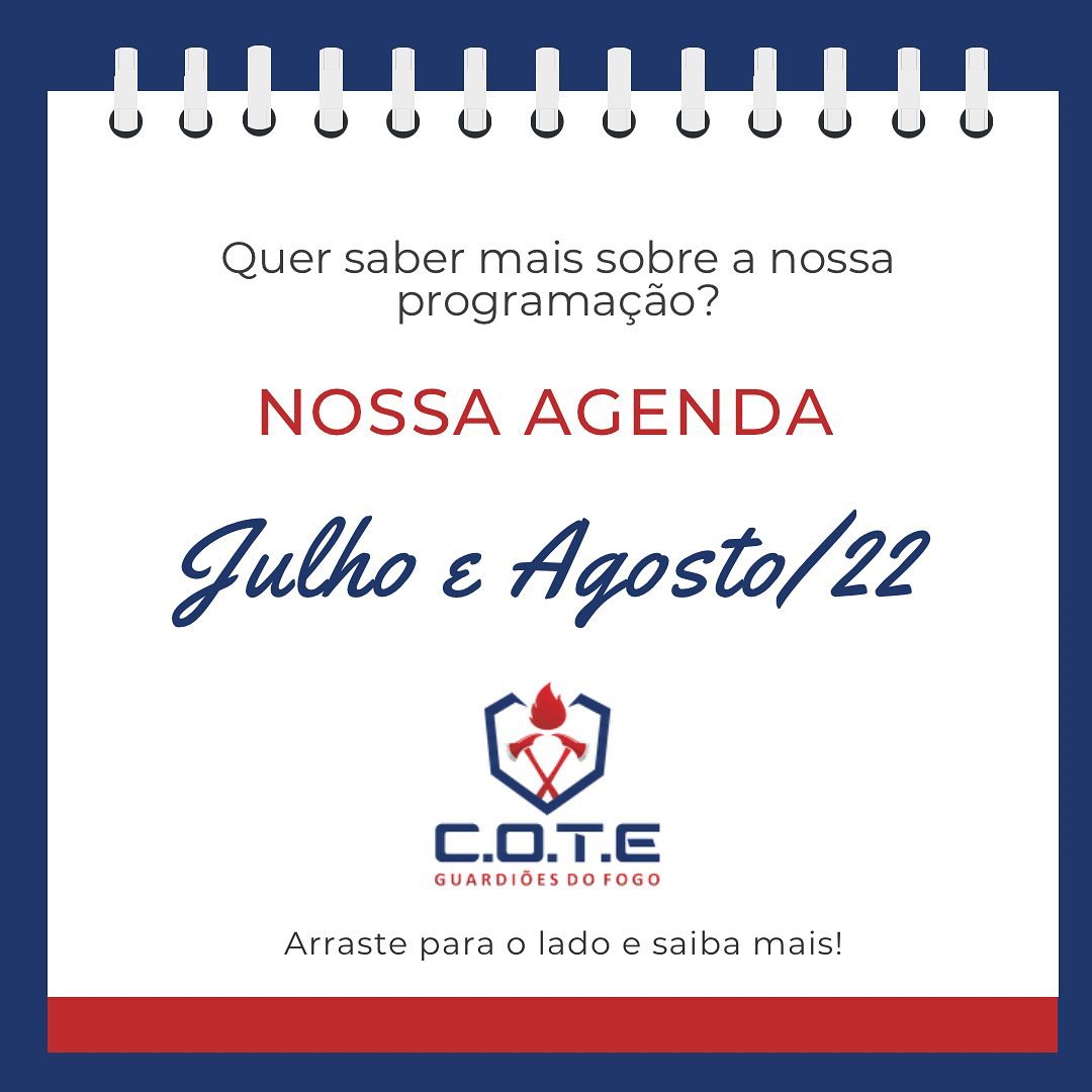 Olá, como vai você? 😊
⠀⠀⠀⠀⠀⠀⠀⠀⠀
Essa é a agenda do mês de Julho e Agosto/22 dos nossos cursos e treinamentos! 📆
⠀⠀⠀⠀⠀⠀⠀⠀⠀
Você sabia que pelo link da nossa bio você consegue acessar toda a programação, contendo informações como carga horária, duração, conteúdo e valores? Além de poder realizar uma pré-matrícula! Bacana né? 😊
⠀⠀⠀⠀⠀⠀⠀⠀⠀
Toda semana nos stories também compartilhamos com vocês a agenda atualizada e fixamos nos destaques! Não deixe de conferir e nos acompanhar!
⠀⠀⠀⠀⠀⠀⠀⠀⠀
Além de acompanhar em tempo real a aberturas de novas turmas, pode também demonstrar interesse em nossos outros cursos, como por exemplo:
- Bombeiro Civil (Formação e Reciclagem).
- APH (Atendimento Pré-Hospitalar) e em Combate.
- Primeiros Socorros.
- Libras.
- NR's 01 à 37: Brigada de Incêndio, Espaço Confinado, Trabalho em Altura...
⠀⠀⠀⠀⠀⠀⠀⠀⠀
E também saber mais sobre os nossos treinamentos e assessorias para empresas e escolas, como:
- Brigada Mirim.
- Workshop de Primeiros Socorros (Lei Lucas).
- Laudos Técnicos.
- AVCB/CLCB.
- CIPA.
- NR’s.
- Entre outros...
⠀⠀⠀⠀⠀⠀⠀⠀⠀
Tudo isso para te atender da melhor forma com total disponibilidade. 🙏🏻🎉🥳
⠀⠀⠀⠀⠀⠀⠀⠀⠀
Entre em contato conosco, se programe e dê o primeiro passo para a conquista desse objetivo! 🕰🎓
⠀⠀⠀⠀⠀⠀⠀⠀⠀
Para maiores informações:
📞 (12) 98136-0655 (WhatsApp)
📬 contato@guardioesdofogo.com.br
🏠 www.guardioesdofogo.com.br
📍Rua Sebastião Humel, 412 - Centro - São José dos Campos/SP
⠀⠀⠀⠀⠀⠀⠀⠀⠀
C.O.T.E. - Guardiões do Fogo,
“Lutando pela sua vida e seu futuro.”
