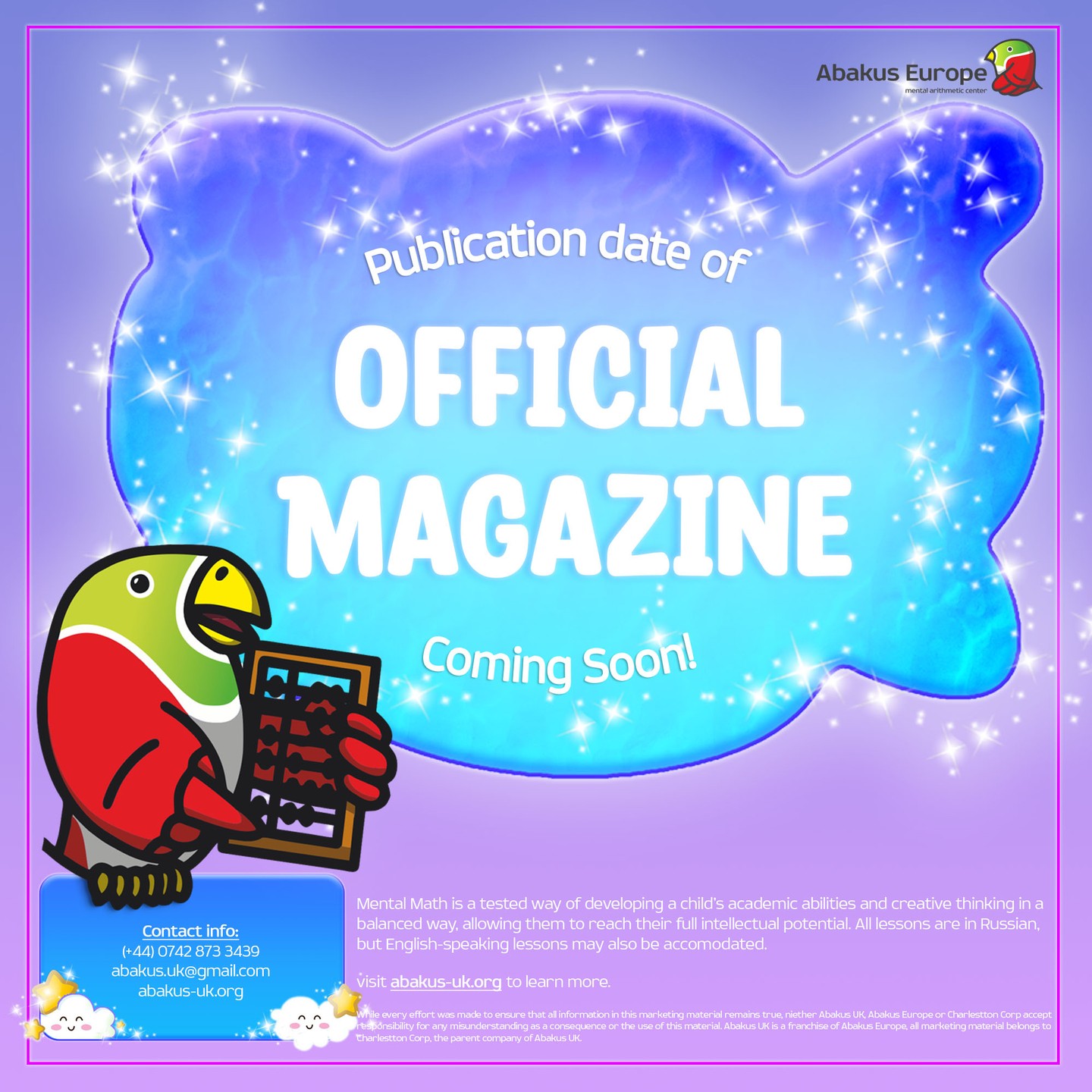 The release of our Official Magazine will be announced soon! Join our page to learn more about how Abakus can help your children.
The printed edition and the online version of Issue 1 will be released on Saturday, 17th July 2022.
#Abakus #Education #Maths #Abacus #Arithmetic