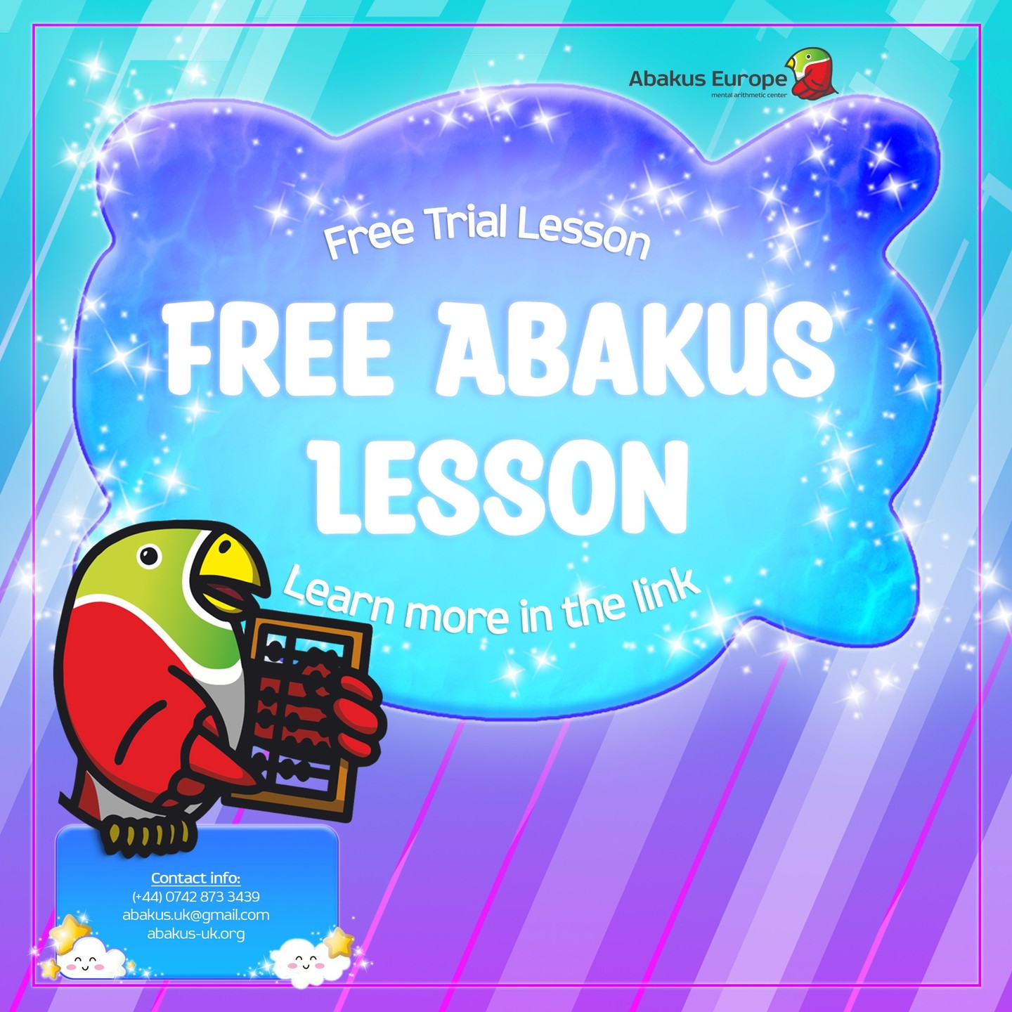 What is Abakus?
Join our free session via an online Zoom lesson.
No obligations, no payment required.
Register your interest by messaging us, or completing the sign-up process on our website.
Click on the link:
https://www.abakus-uk.org/booking-calendar/free-trial-1?referral=service_list_widget
#AbakusUK #Maths #AbakusEurope #Abacus #Arithmetic #Education