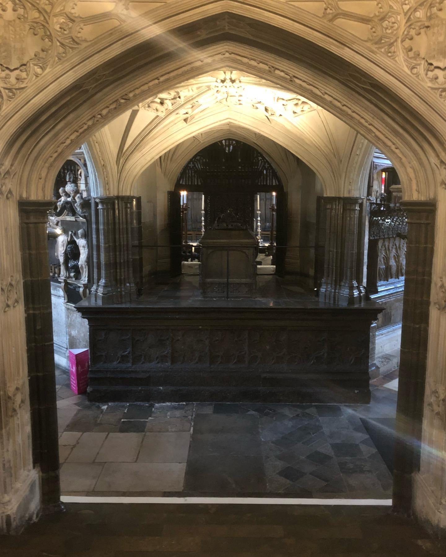 For me Westminster Abbey’s best selling point is that it is the best place in London to get up close and personal with England’s medieval kings and queens. Rulers who did the deeds we read about in the history books. Today let’s have a look at Henry V, “The Hammer of the Gauls” as his tomb inscription tells us.
Henry was not king for long but his brief bloody rein included the Battle of Agincourt, a great victory, against the odds, over the army of France that won him the hand of a French princess, a Shakespeare play named after him and numerous movies and books written about him.
His tomb effigy was stolen over time- various parts were made of silver. What is there now was sculpted in the 1970s.
His Chantry Chapel above is more intact and is adorned with various excellent stone reliefs:
The arch beneath shows the Chained Antelope and Swan, both were used as heraldic badges by Henry. They were inherited from his mother’s family, the Bohuns.
Higher up, on the sides of the Chantry, we see Henry seated at his coronation and riding to war. Similar images of a seated law giver and a charging, fearless warrior were often used for the two sides of a kings great seal that acted like a modern signature.
It’s definitely worth looking up at this point on your visit to the Abbey.
•
•
•
Hi I’m William Harry Mitchell, a Blue Badge Tourist Guide and Historical Interpreter. I lead tours around London and all over England. Want a tour? Have a look at my website (link in bio) for some ideas and get in touch through the contact form. @whmtours
#westmisterabbey #history #royallondon #henryv #houseoflancaster #agincourt #shakspeare #1415 #knight #carvings #swan #antelope #chantry #tour #tourguide #touristguide #bluebadgeguide