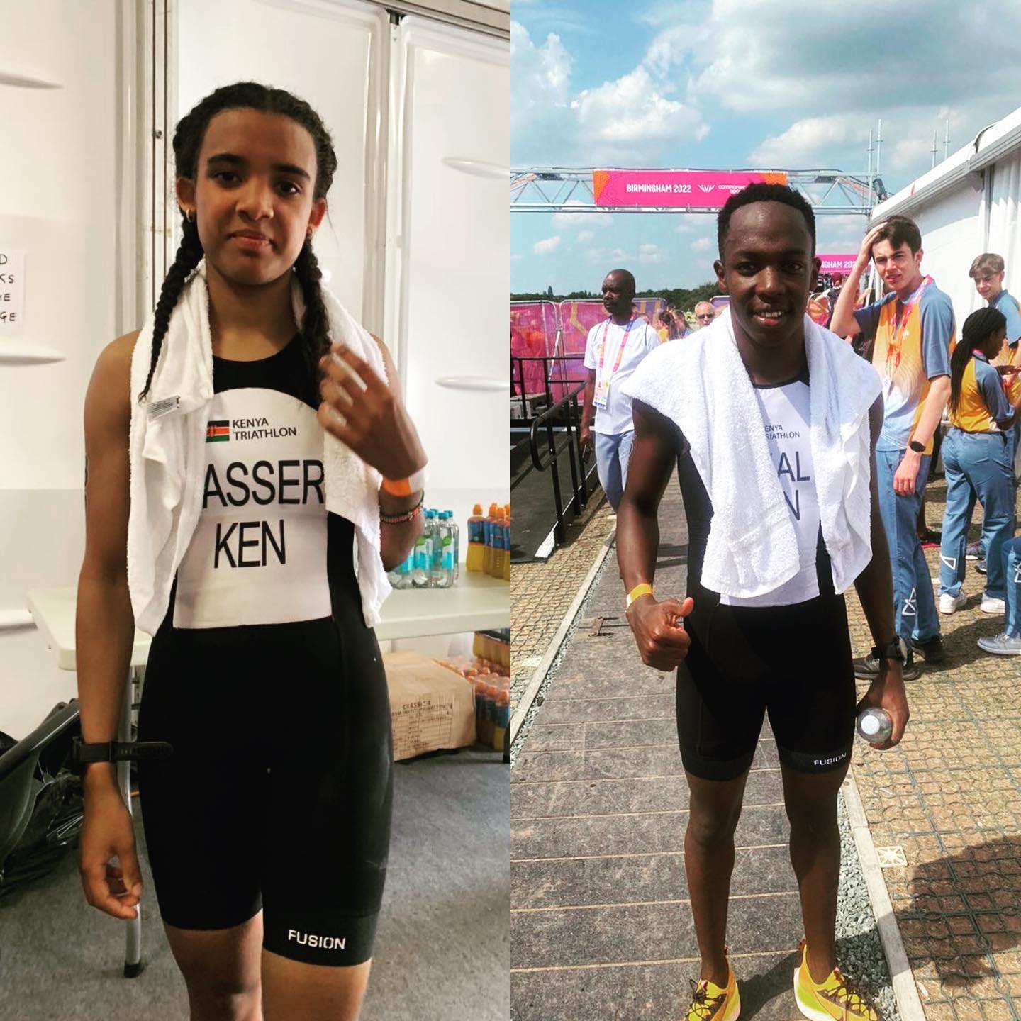 We are extremely proud of our youngest @officialteamkenya Triathalon Athletes @josephokal11 and @aishanasserb for taking part in the @birminghamcg22 and for both achieving PBs ! Also worth mentioning is coach @camilla.lydia and Physio @amptkenya , team mates @hillier_vivian and @johnp_sm and TM - Rommel in their tremendous input in getting the team to this point. Watch This space as this team has lot more in store.