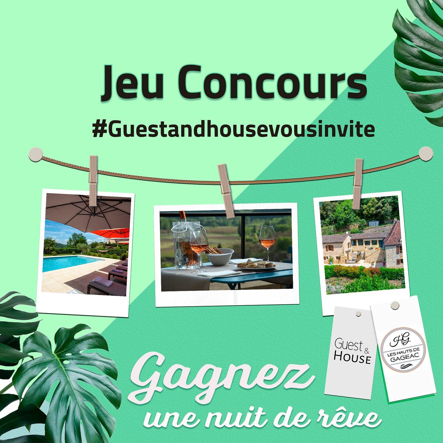 đđ» COMMENT PARTICIPER ? :
1/ Etre abonné à @leshautsdegageac et @guestandhouse
2/ Aimer cette publication; â€ïž
3/ Taguer un(e) ami(e) qui souhaiterait également participer à ce concours
đđđ Partagez la publication en story pour avoir encore plus de chances de gagner, en mentionnant @guestandhouse avec le hashtag #guestandhousevousinvite
đđ» Nombre de participations illimitĂ©s
đđ» Fin du concours : le 08 aoĂ»t 2022 Ă 10h par fermeture des commentaires. Tirage au sort et annonce en story le mĂȘme jour Ă PARTIR DE 18H
â ïž ATTENTION AUX FAUX COMPTES QUI VOUS DEMANDENT DES INFORMATIONS OU UN PAIEMENT POUR VALIDER VOTRE PARTICIPATION OU VOTRE GAIN.
NOUS NE VOUS DEMANDERONS JAMAIS RIEN, CâEST UN CONCOURS LIBRE ET GRATUIT SANS ENGAGEMENT
Ce concours gratuit et sans obligation dâachat est gĂ©rĂ© par Guest&House et aucunement par FB ou IG. Pour toute question Ă©crivez nous Ă guestandhouse@canete.fr
Tirage au sort par logiciel en ligne le 08 août 2022
SĂ©jour dâune nuit valable pour la saison 2022 hors juillet / Aout.
Le commentaire tiré au sort devra respecter les rÚgles du jeu ci-dessus, sinon un autre tirage au sort sera lancé.
@guestandhouse nâest pas responsable des plannings de disponibilitĂ©s des maisons dâhĂŽtes.
(*) chaque maison du réseau @guestandhouse participant aux concours définira en amont le nombre de nuits et de personnes qui constitueront le séjour.
#sejouroffert #jeuconcoursinstagram #maisondhote #dordogne #plusbeauvillagedefrance #perigord #perigordnoir