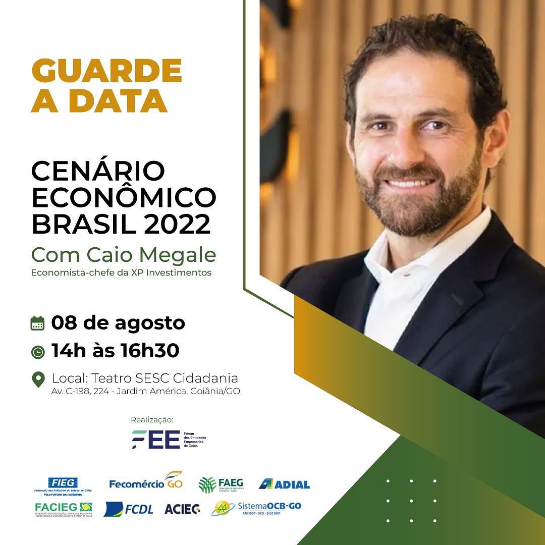*Painel com Caio Magale (XP Investimentos)*
O Cenário Econômico Brasil 2022, evento que será realizado na segunda-feira, 8 de agosto, pelo Fórum de Entidade Empresariais (FEE), no Teatro Sesc Cidadania, terá como destaque a participação do economista-chefe da XP Investimentos, Caio Megale. O especialista irá palestrar sobre os desafios da economia brasileira.
👨🏻💼 Caio foi secretário de Desenvolvimento da Indústria e Comércio e Diretor de Programas no Ministério da Economia entre 2019 e 2020 além de secretário municipal da Fazenda de São Paulo em 2017 e 2018. Graduado pela USP e mestre pela PUC-Rio, Caio Megale foi também economista-sênior da Lloyds Asset Management e da Gávea Investimentos, sócio fundador e economista-chefe da Mauá Investimentos e economista e associado do Banco Itaú BBA.
🤳 Faça sua inscrição gratuita:
www.cenarioeconomico2022.com.br