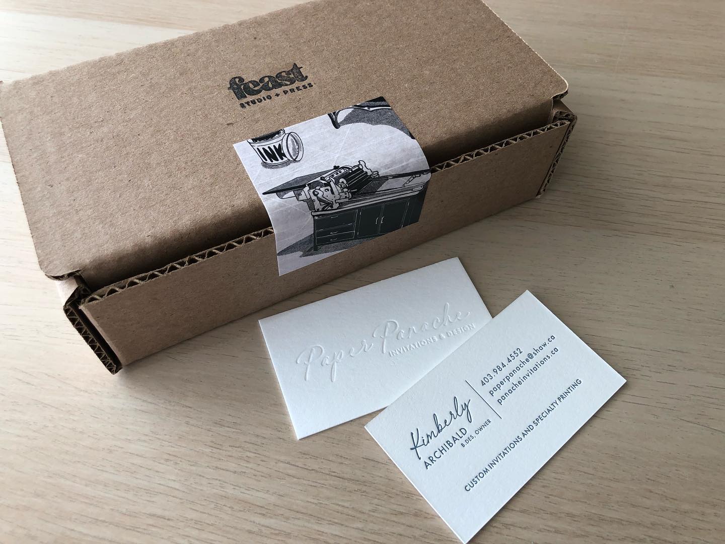 A shout out to feast letterpress for my amazing letterpress business cards!!! Can’t wait to show off these beauties! #letterpress #letterpressbusinesscards #panacheinvitations #paperpanache