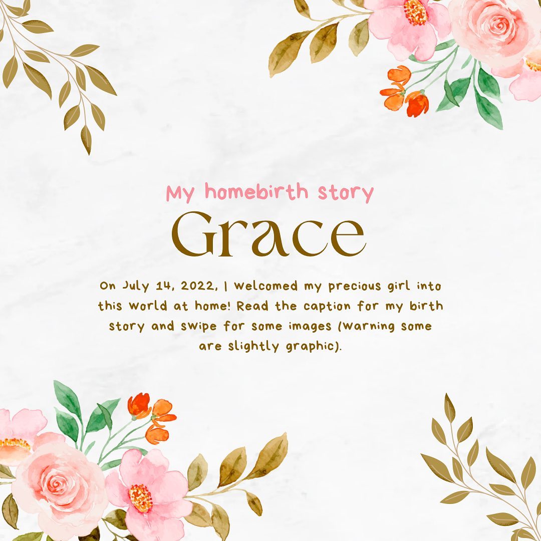 1/3 On July 14, 2022 we welcomed our surprise little girl into this world with an amazing home birth experience. I woke up that morning around 2:30am and noticed I was having contractions. I wasn’t sure if this was the real deal or not as I was only 37+5 weeks at this time. I got up and tried a couple things (eating a snack, hydrating, warm bath) to see if the contractions would subside but they only got stronger very quickly over the next 2 hours. My husband woke up around 4:45am to go workout and found me in the tub. Soon after I told him not to go to his workout or to work today, I was pretty sure this was real labor! We contacted my doula and midwife at 6:30am. At this time I was already having trouble talking through contractions. They were very close together with little relief and I was starting to have some pretty intense back labor(which would continue through the entire labor!). I labored with just my husband for support. As this was 2 weeks early, and I had convinced myself I would definitely go into labor after my due date I had very little ready! My husband was Superman and got everything set up while also supporting me through the back labor with counter pressure when he could. I tried to force myself to eat some food as I was STARVING, but it was tough to eat much in my small time between contractions. I spent about 2 hours attempting to place a target pickup order between contractions for some things that we really needed for the birth and once I eventually succeeded my mother in law picked it up for us 🥰
My doula arrived around 11am, at this point I was back in the tub. She decided we should have the midwife come as it appeared I was moving decently fast. My midwife and her assistant arrived around noon. She asked if I wanted a cervical check and I said yes. I had been feeling tons of pressure and felt baby was super low and was starting to feel a little pushy. At this time I was 5cm and almost fully effaced... *continued in comments*