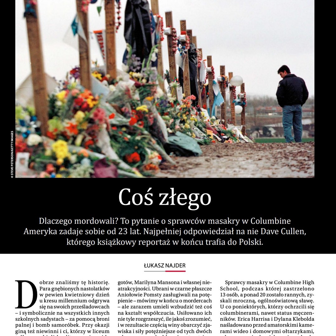 23 years later, my book "Columbine" was published in Poland by @wydawnictwo_poznanskie today. Thank you for the big feature on it in Tygodnik Polityka magazine. @tygodnikpolityka And big thanks for the Polish translation by @stachowski.id
And FYI, the Czech translation is in progress, and will be available next year.