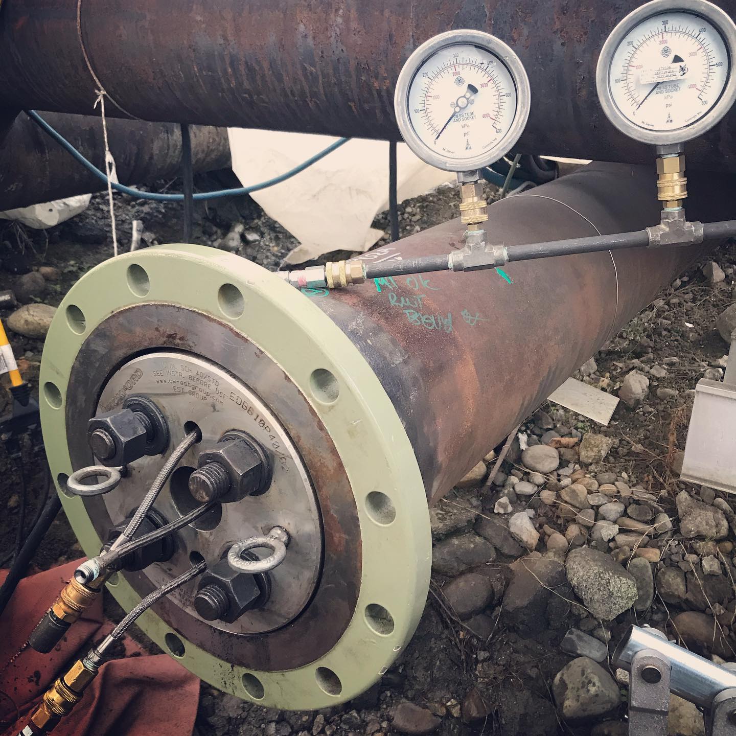 🟦We work well under pressure. All plumbed for a hydro test🟨