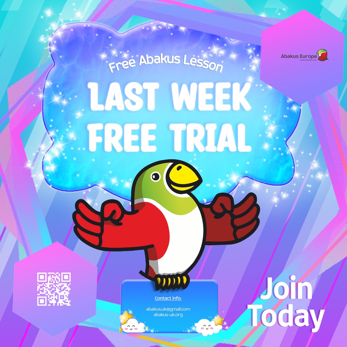 Join our last week of FREE session via an online Zoom lesson.
More competitions and prizes will be coming soon!
Like and share this post for a chance to win big!
https://www.abakus-uk.org/booking-calendar/free-trial-1?referral=service_list_widget
#AbakusUK #Maths #AbakusEurope #Abacus #Arithmetic