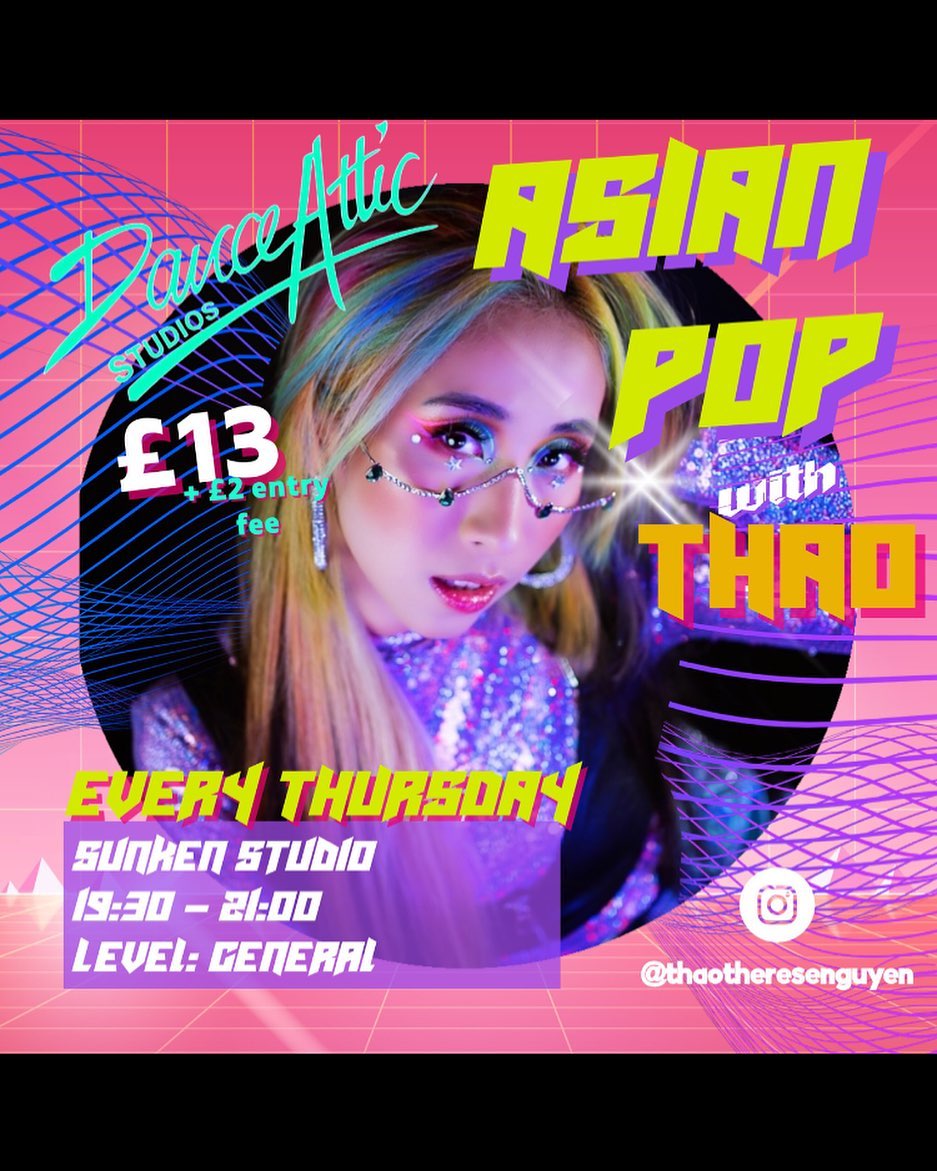 We’re Back! Bringing you one of our new classes ASIAN POP with the lovely @thaotheresenguyen, Thusday’s 19:30-21:00pm!
No need to pre-book, all of our evening classes are drop in! See you in the studio! ✨