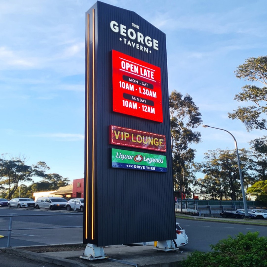 What’s old can be new again. Total rebuild of existing Pylon Sign. @georgetavern