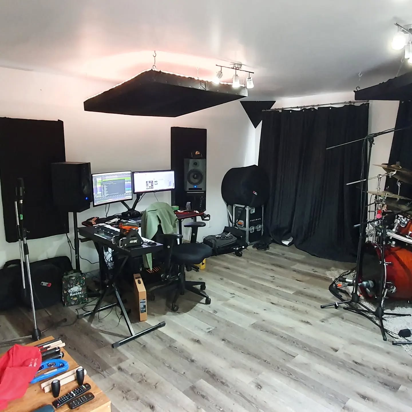 Big day! Moved into the new studio, and we're up and tracking! Huge thanks to my incredible wife and the amazing tradespeople that helped to make this dream come true. Also thanks to my close friends and band mates for the encouragement and patience while I finished this thing off.
