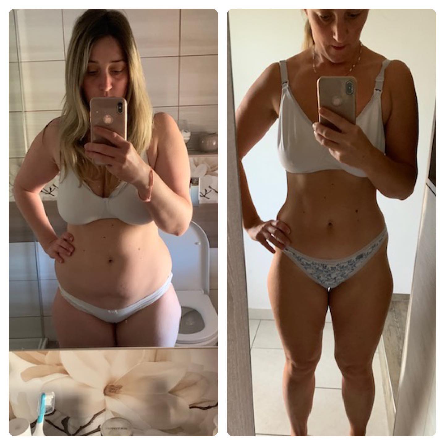 Alja, badassica naša RAZTURALA SI! 👏🏻
Med slikama je 1 leto razlike in Alja je razturala z našim vadbenim programom.🤩
Alja: “Po porodu sem si pridelala odvečne kg in s pomočjo bb programa sedaj izgubila kar 26 kg… Niso se topili le kg in cm, moje nezadovoljstvo je preraslo v zadovoljstvo in polno energije! Z programom si nisem spremenila samo telesa, temveč tudi življenski stil: Pogled na prehrano in telovadbo, katera je postala del vsakdanjega življenja.
Pri programu mi je zelo všeč, ker imaš različne stopnje težavnosti. Začela sem na začetni, končala na ultimativni. Celoten jedilnik je fenomenalen, Predvsem, da obstajajo fit sladice po katerih nimaš slabe vesti. Skratka če želite izgubiti kg hkrati pa tudi spremeniti vaš vsakdan začnite z programom BadassBejba.”
Alja res sem ponosna nate! Da si ustvarila novo rutino, konstantnost in, da se zaradi svojega zasluženega napredka počutiš dobro v svojem telesu.💕
Ps: Z ekipo že delamo na novostih programa. Sooo stay tuneeeed for moree👀
#badassbejba