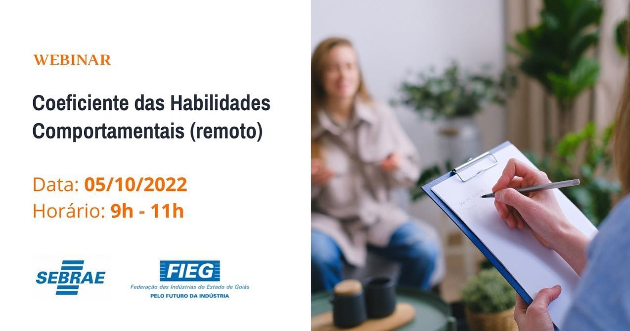 *COEFICIENTE DAS HABILIDADES COMPORTAMENTAIS (Remoto)*
Essa oficina vai possibilitar aos participantes a identificação, compreensão e desenvolvimento das 12 competências da Inteligência Emocional (IE) com vistas ao seu desenvolvimento profissional e pessoal.
*CONTEÚDO PROGRAMÁTICO*
• Inteligência Emocional: o que é e como desenvolver;
• Os 5 pilares e as 12 Competências da Inteligência Emocional;
• Descobrindo seu nível de Inteligência Emocional;
• Soft Skills x Hard Skills: a mudança no mercado de trabalho;
• Quociente Emocional e seu impacto nos resultados da empresa;
• Identificando seu Coeficiente de Habilidades;
• Desenvolvendo suas competências com planejamento.
Consultora SEBRAE: Cejana
*Data: 05/10 (quarta-feira)* *Horário: 09h às 11h*
✅ EVENTO GRATUITO – Realize a sua inscrição:
https://www.sympla.com.br/coeficiente-das-habilidades-comportamentais-gratuito__1723527
