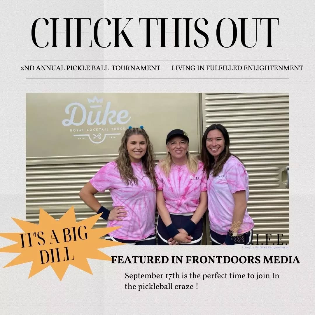 It's the perfect time to jump into the pickleball craze! Thank you @frontdoorsmedia for featuring our wonderful event in your article "Dill with it" 🏓 It's not too late to join us tomorrow and experience the fun of pickleball, while contributing to a non-profit raising money for a vital cause.
LIFE 2nd Annual Pickleball Tournament- September 17th from 4pm-8pm at the Huber House for a fun-filled, family-friendly afternoon. We will have four courts run by our professional pickleball coach: two will be for adults, and two for the kids. The championship will be a match between the winner of the kid's tournament and the winner of the adult's tournament. We can't wait to see who the best picklers are!
The proceeds from the tournament will be donated to a suicide awareness and prevention organization.
Kids and adult tickets, as well as sponsorship information, is available at the link on our website - see you on the court!