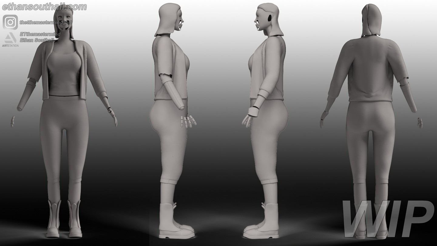 Got another update to share, this time of my "Hannah Toomes" character. I have primarily been working on the retopology stage of the character. Once that its complete, I plan to take her in Marvellous Designer and to carry on with her clothes. I made a start on the clothes a while ago (I don't think that has been shared here but it has now!) Hopefully the retop stage wont take too much longer, I might go insane otherwise.
#blender #blender3d #3dart #3dartist #3dmodelling #characterdesign #characterart