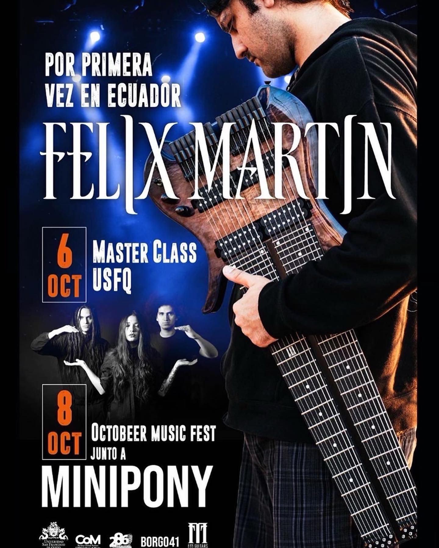 Thrilled to head to Ecuador with @felixmartinmusic for his first post-pandemic show, and my first live performance with him! Pretty surreal to be here after seeing him open for @sonsofapollo1 (@mikeportnoy @bumblefoot @billysheehanonbass @dereksherinianofficial @jeffscottsotoofficial) 4 years ago in 2018. I remember thinking about how much fun it would be to play with him, time flies!
#Repost @felixmartinmusic with @use.repost
・・・
The first band show after the pandemic! Ecuador, see you soon! More shows to come later on. Bringing my amazing friends 🥁 @nic.kubes.drummer and @joantorresmusic (bass) Also shooting some sick videos / photos in Ecuador! 🇪🇨 Muy emocionado de tocar en Ecuador por primera vez! las entradas estan en felixmartin.net/tour