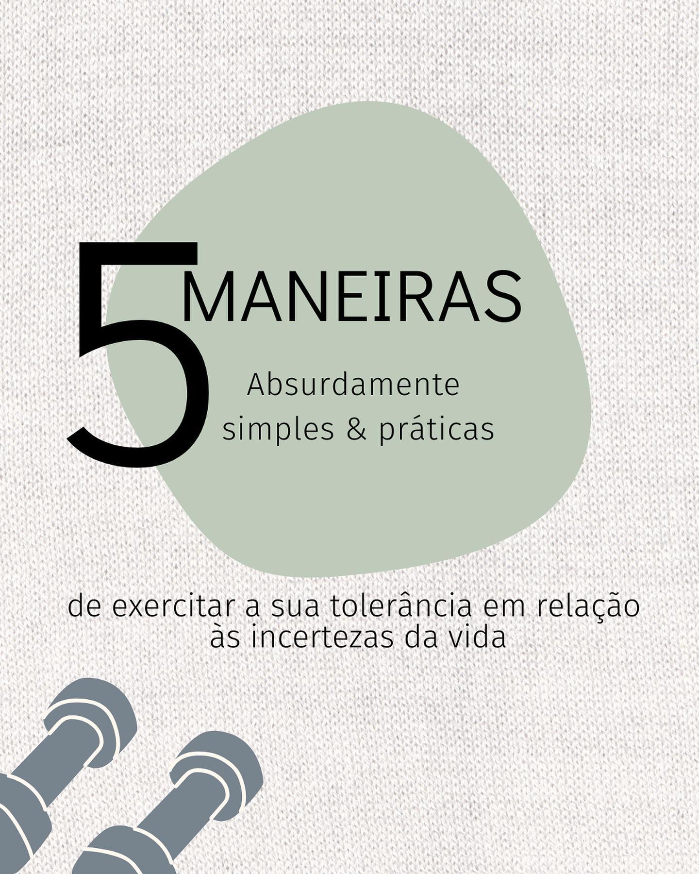 Aí vão algumas dicas de como Introduzir, intencionalmente, pequenas ações que geram resultados incertos na vida cotidiana e que podem te auxiliar a desenvolver e fortalecer a “tolerância à incerteza”.
💪🏽O intuito aqui é exercitar de forma segura e sutil o ato de olhar para o desconhecido com curiosidade, ao se colocar em uma posição ativa de experimentador da vida.
📉A incerteza nessas pequenas ações mora no fato de que elas podem ou não dar certo pra você. O importante é lembrar que, independentemente, os riscos são baixos.
🎁Sim! Pode ser que você conclua que uma determinada coisa não te agrada, ou não funciona para você. Em contrapartida, essas dicas são uma ótima oportunidade para expandir seus gostos e interesses e, delicadamente, dessensibilizar o medo e a insegurança em relação ao novo.
✅Existem várias outras estratégias que auxiliam a gente a praticar a “tolerância à incerteza”. Conta pra mim se você já tentou alguma diferente (:
.
.
.
.
.
#psicologia #saudemental #psicoterapia #tcc #ideias #estrategia #dicas #exercicio #tolerancia #incertezas #curiosidade #desafio #novidade #medo #ansiedade #insegurança #dessensibilização #riscos #arriscar #exposição