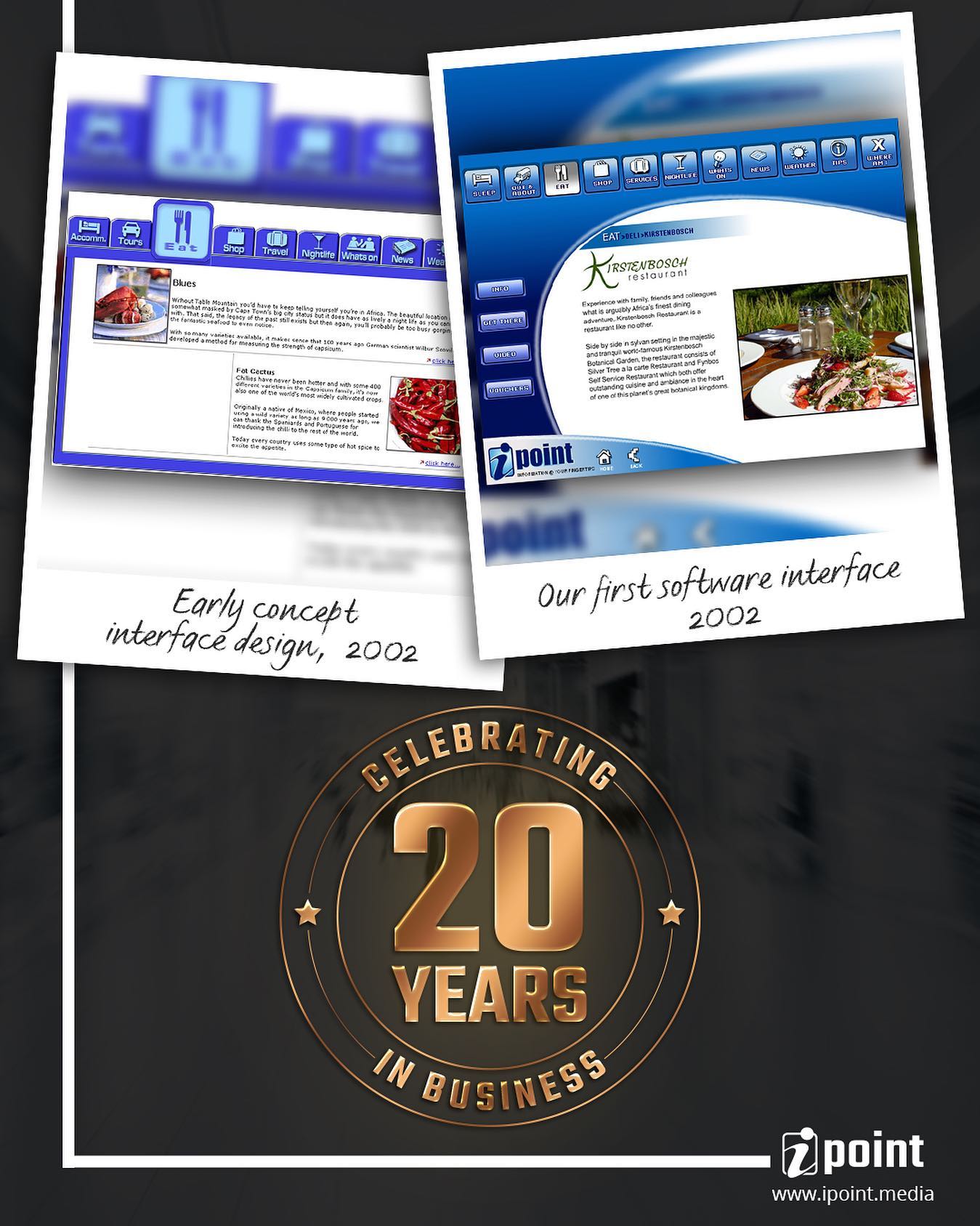 A company called Arctic Circle in Cape Town built our first software interface using Macromedia Flash. Each time a button was pressed, the screen transition included an animation, which was really innovative at the time.
#ipoint #media #advertising #20years #directory #touchscreens #software #capetown #southafrica