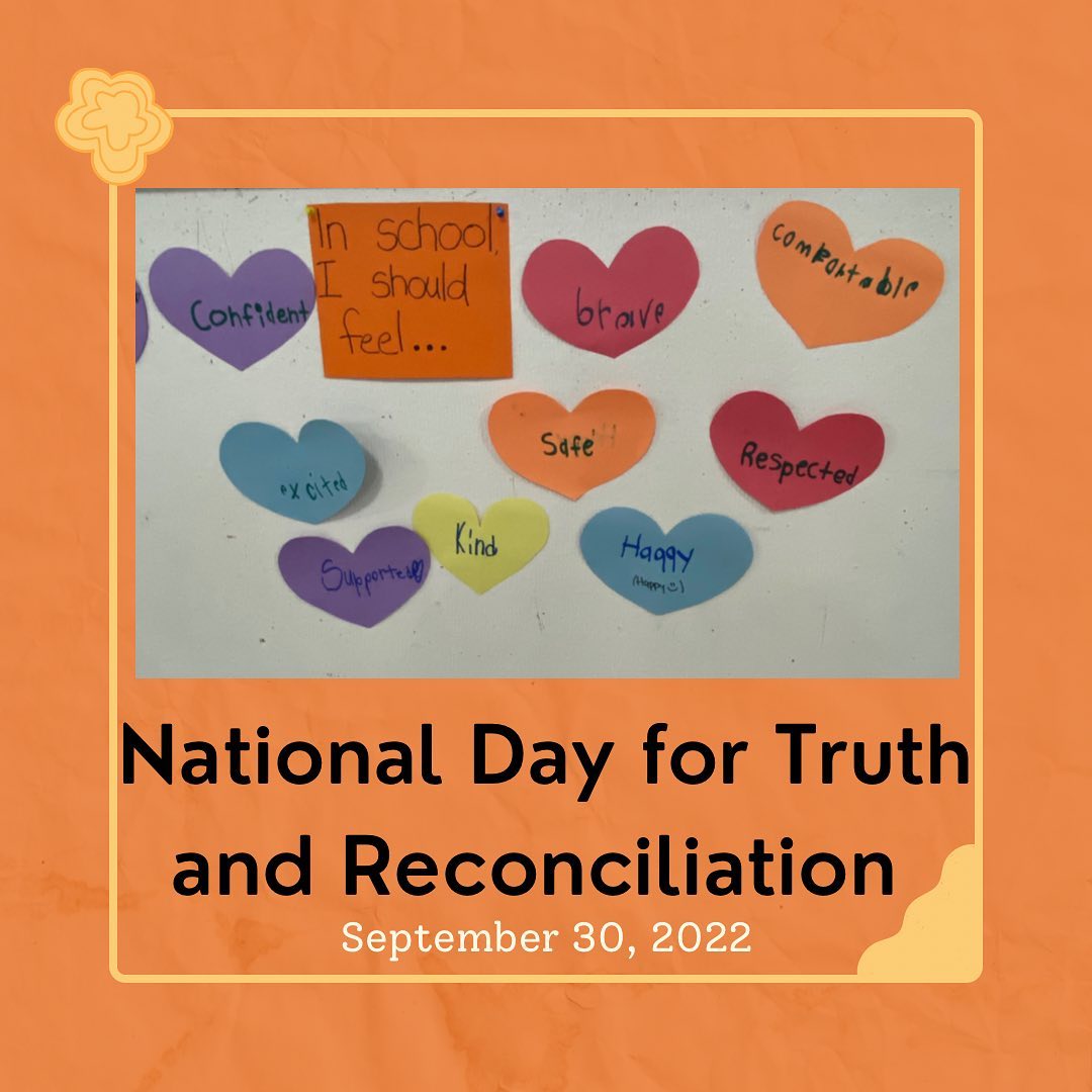 🟠Today is a day to listen, learn, and reflect on the past transgressions of Canada and the Catholic Church. There cannot be reconciliation without education & action. 🟠
————————————————————
Last year, many of our clients had questions and concerns after they learned about the true meaning of Orange Shirt Day in school. Many of our very literal thinkers were confused, scared, and anxious about some of the images and metaphors that were used to describe residential schools. Things such as losing your voice, being stolen from your home, and some of the imagery of spirits returning had long lasting impressions and became the focus, while the true meaning and understanding of this very important day was missed.
This week, in preparation for the lessons, books, and videos that our clients were sure to be presented with in school, we took time to talk, listen to their questions, and help them better understand why we honor this day, and what some of the metaphors mean. For our activity, we asked them to think of words that describe how they feel in school (or ABA) and how every child should feel this way when they’re learning.
We think they did a phenomenal job 🧡
#NationalDayOfTruthAndReconciliaton #OrangeShirtDay #EveryChildMatters