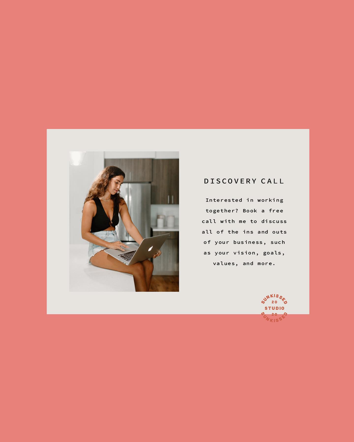 Interested in working together? Book a free call with me to discuss all of the ins and outs of your business, such as a your vision, goals, values, and more.