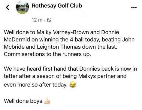 Winners Today of the Howell 4ball better ball Trophy @malkybroono & @donnie_mcd86 Commiserations to the Runners-Up @john.mcbride.37 & @thomas28405 ⛳🏌️♀️🏌️