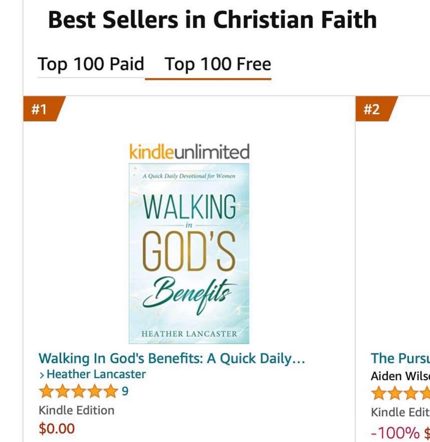 Praise Jesus! Walking in God's Benefits is rocketing up the charts! It's number #1 in all of Christian Faith and Christian Living! It's #86 of ALL of Kindle free today. Grab your copy now! WalkingInGodsBenefits.com or on Amazon! #devotionals #freekindlebooks