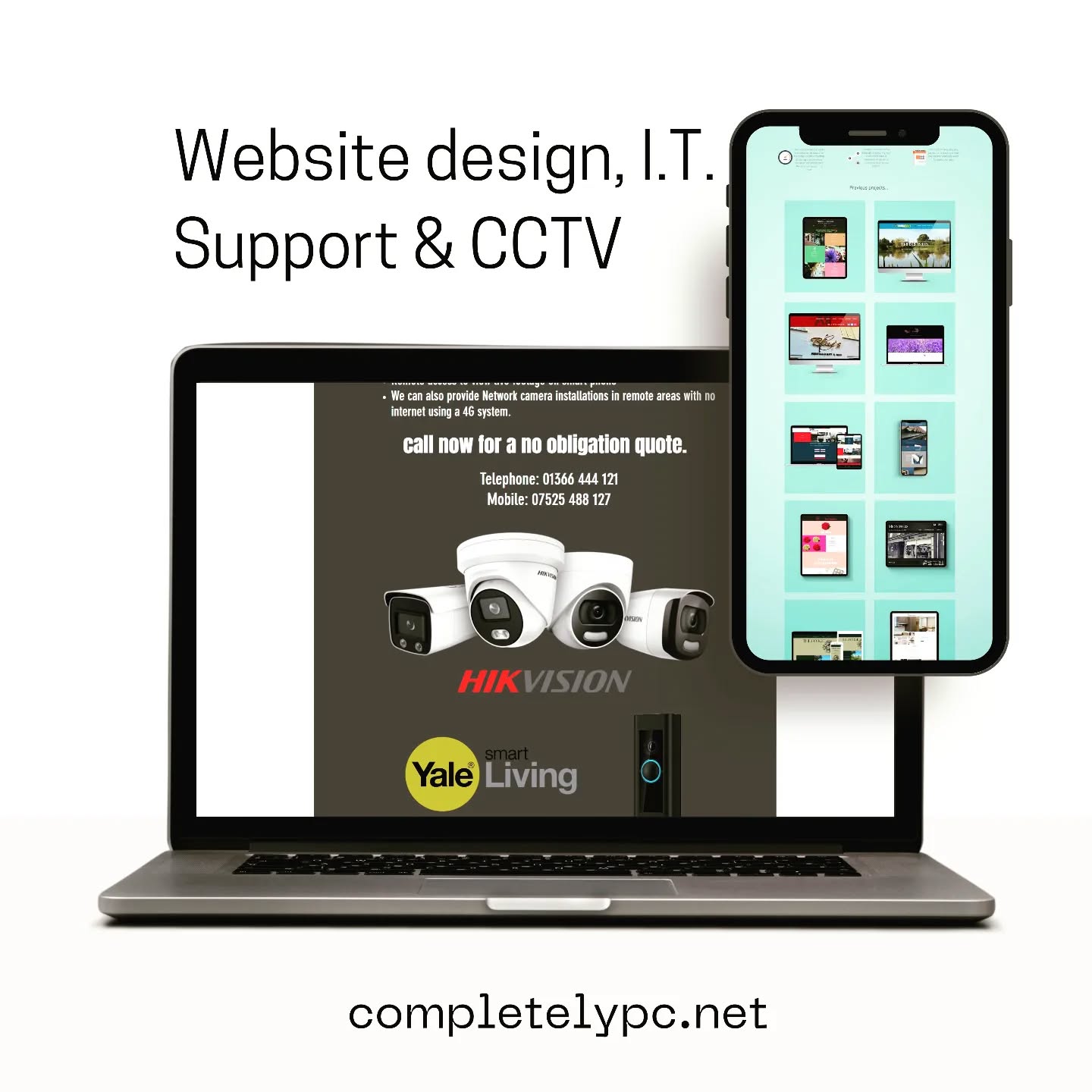 Website design, I.T. support and CCTV installations. Visit www.completelypc.net to find out more...