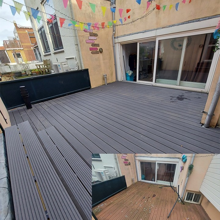 Composite Terrace #wood #timmerman #woodworking #carpenter #compositedecks #compositedecking #vlonderplank #paint #schilder #smartliving #aannemer #renovation #reconstruction #denhaag #amsterdam #utrecht #completerenovation
