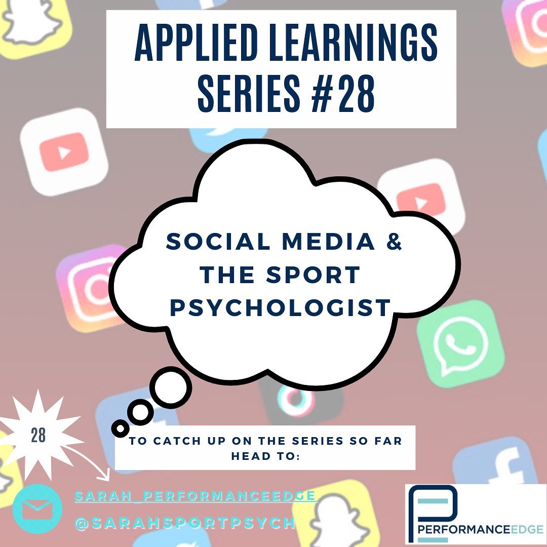 WEEK 28
Social media and the sport psychologist
In the many years that Iāve been a psychologist, one thing that has changed significantly is the way that we interact with social media. When it is used appropriately, social media can be a positive platform to engage and support the learning of our client base in areas of mental health, sport performance and beyond. It has made a wide range of information available, some of which is accurate and professionally written, some of which is not (doing more harm than good).
When we are using it as a psychologist the most important thing to bear in mind are our professional boundaries, maintaining these comes 1st.
Ensuring that what we post does not compromise the clients with whom we work but instead provides a useful resource for our followers to learn from.
#appliedsportpsychology #sportpsych #ethics #howdoyoudoit #socialmedia #boundaries #sharegoodpractice