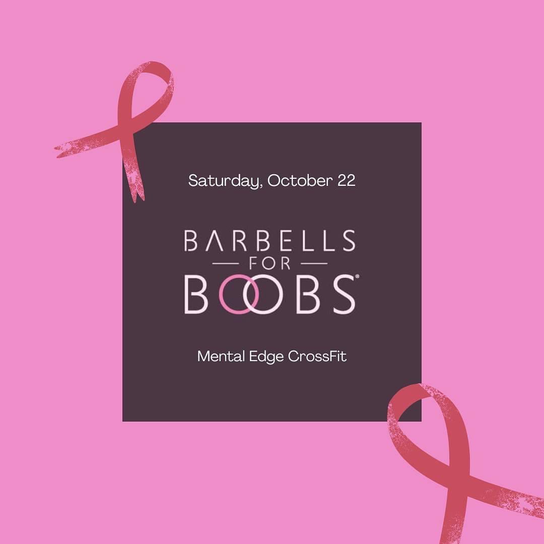Join us this Saturday at Mental Edge CrossFit for their annual Barbells for Boobs fundraiser event.
Participate in the workouts, cheer for participants, or just come hang out and learn about Barbells for Boobs foundation and mission. Can’t make it? Donate directly: https://campaign.forboobs.org/scpinsonneault
#breastcancerawarenessmonth #breastcancer #exerciseismedicine #manchesternh
