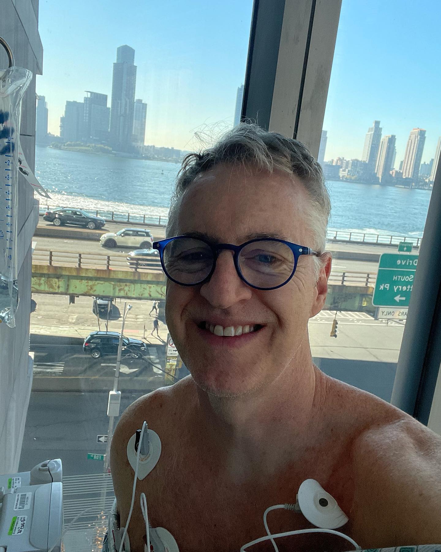 Think I should become my dad and pull all these wires and electrodes off?!šš¤£
The doc cleared me to disconnect 2 hours ago, and the nurse disconnected them all from the monitor, which made it so much easier to move about ā but they're still attached to me and bugging me.
They're not connected anything. š¤·āāļø
ā¦
There they go. š