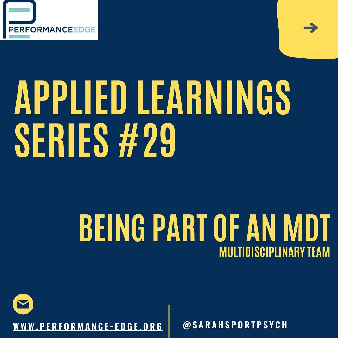 Applied learning series: WEEK 29
Being part of an MDT (multidisciplinary team)
ā”ļøOver the years Iāve been fortunate enough to be a part of multiple MDTās Involving strength & conditioning coaches, physiotherapists, sport therapists, analysts, coaches, clinical psychologists. What serves us well as a psychologist is the ability to: ā¬
š¤²š¼ Collaborate without an ego, support the conversations and relationships that other members of the MDT might be having with athletes.
š£Communicate your role clearly, what you can bring to the team along with understanding what they want from you. How/when & what gets communicated in the team?
š Role clarity, each member knowing their own and others roles, I used to spend a full day with each MDT member every season, specifically observing the ins & outs of their world.
šWalk in their shoes and youāll work more effectively with them for the shared purpose of brilliant athlete support.
#team #MDT #appliedlearning #sportpsychology #collaboration #performancepsychology #communication