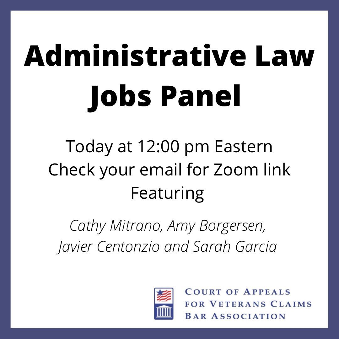 Please join us over Zoom for a panel discussion regarding jobs in administrative law. Law students and attorneys are welcome to join us as we hear from panelists regarding various experiences in administrative law. Check your email for the Zoom link!