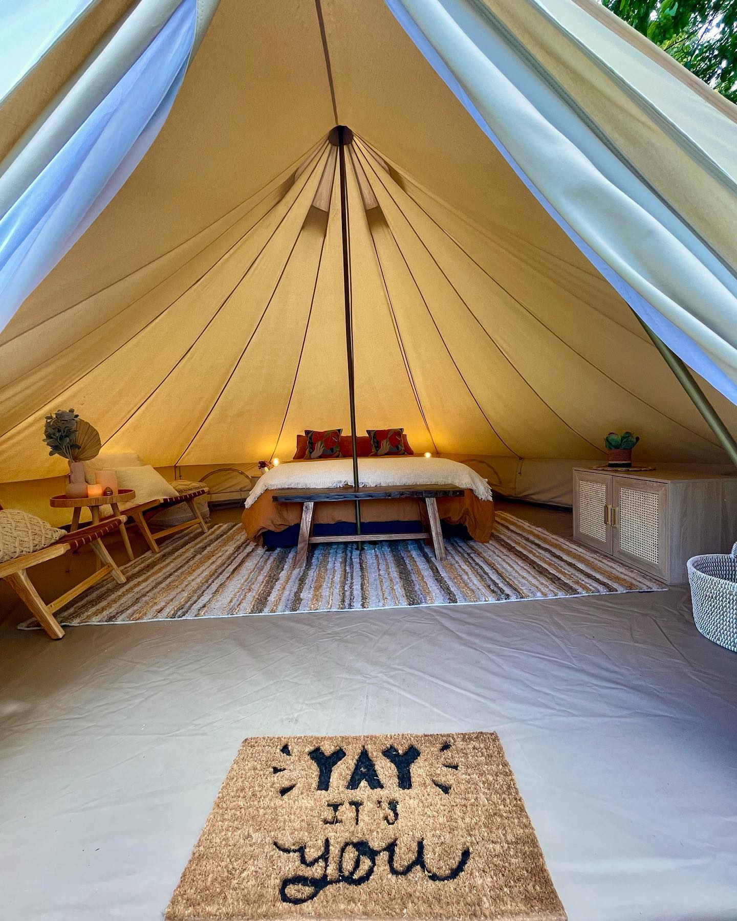 Glamping tent up and running! Book at link in bio โจโจ