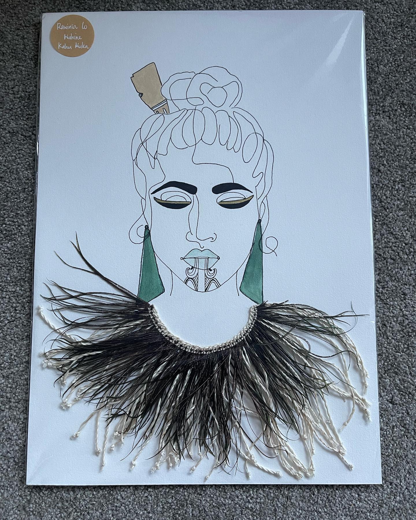 R A W I N I A C O L L E C T I O N #collaboration #metallics #wahine #inkpen #watercolour #kahumuka #kahupiu #kahuhuruhuru #peacockfeathers #muka #heru #pounamu #mokokawe #weaving #original #māoriart #māoriartists #iwi #ngaitahu #ngātikuia #ngātiapa #rangatane #ngātikoata #nelson #whakatu #aotearoanz🇳🇿