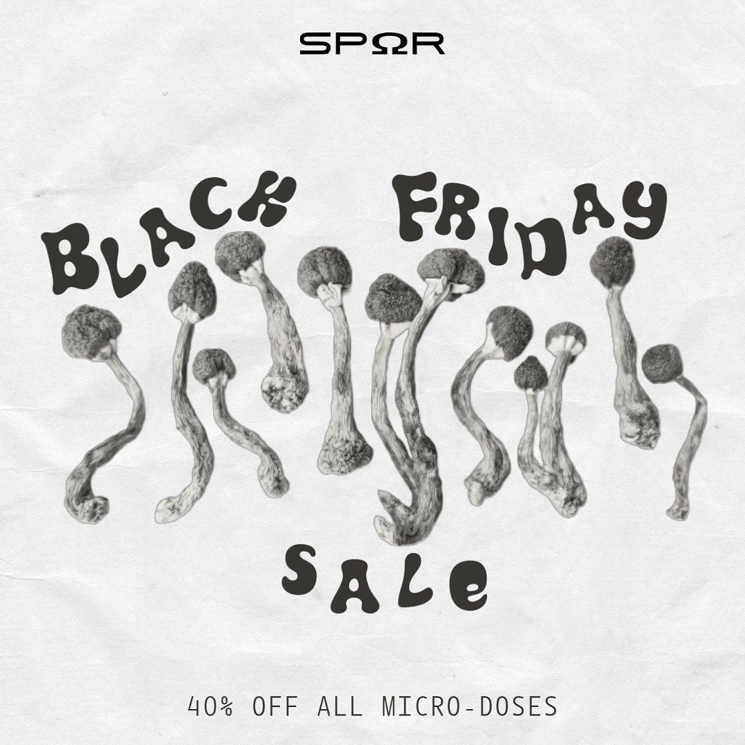 Black Friday Sale!
40% of all micro-doses + party packs with code ‘BLACKFRIDAY’.
Sale ends Friday at midnight. 🍄