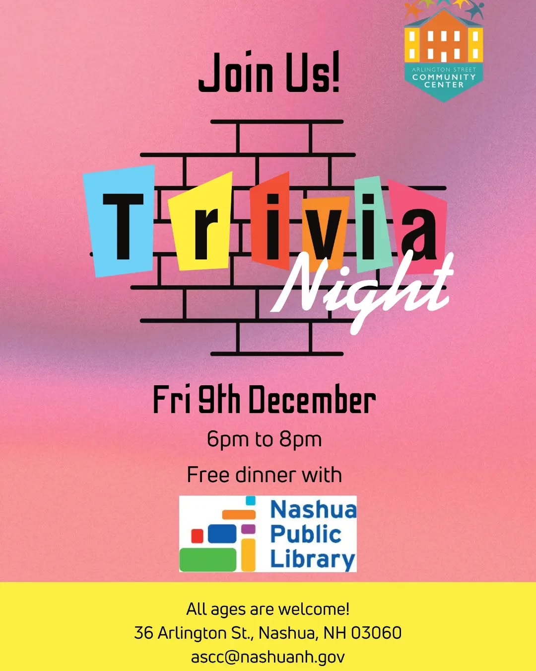 Don't miss our Community Night this month! 💡
More details can be found on Facebook or asccnashua.com