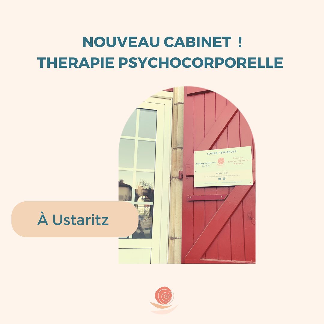 ~ Nouveau cabinet de thérapie psychocorporelle à Ustaritz ~
Je suis ravie de vous accueillir :
* lundi et jeudi au 531 rue Hiribehere
* mardi et mercredi au 7 rue des frères Garat
Faciles d’accès, vous disposez de parkings gratuits.
Mon approche met le corps et la conscience au cœur de la thérapie.
Pour en savoir plus ou pour me contacter, rendez vous sur mon site (le lien est en bio).