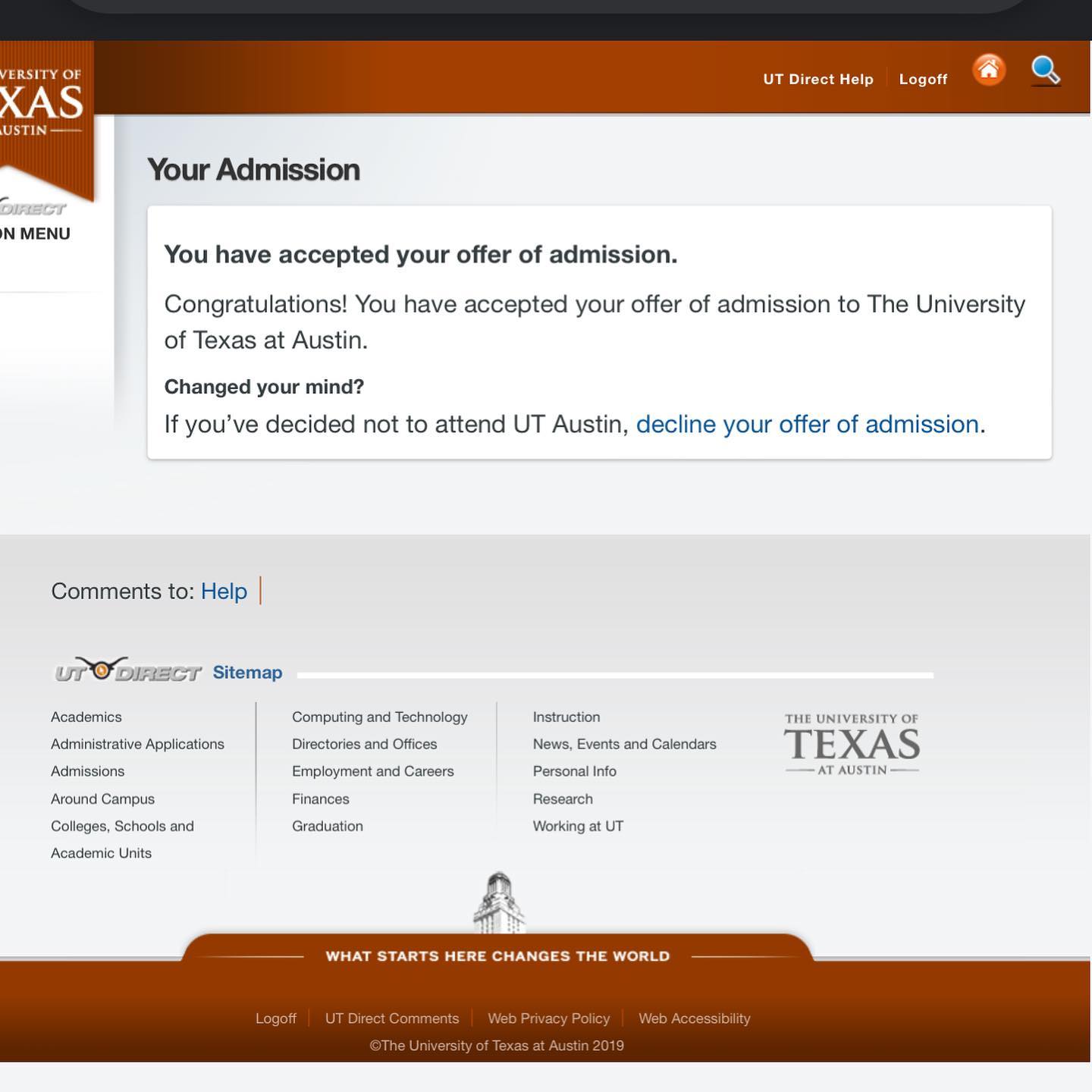 After so many years of cheering the Longhorns on… I’m officially one of them!! Hook’em Horns!!