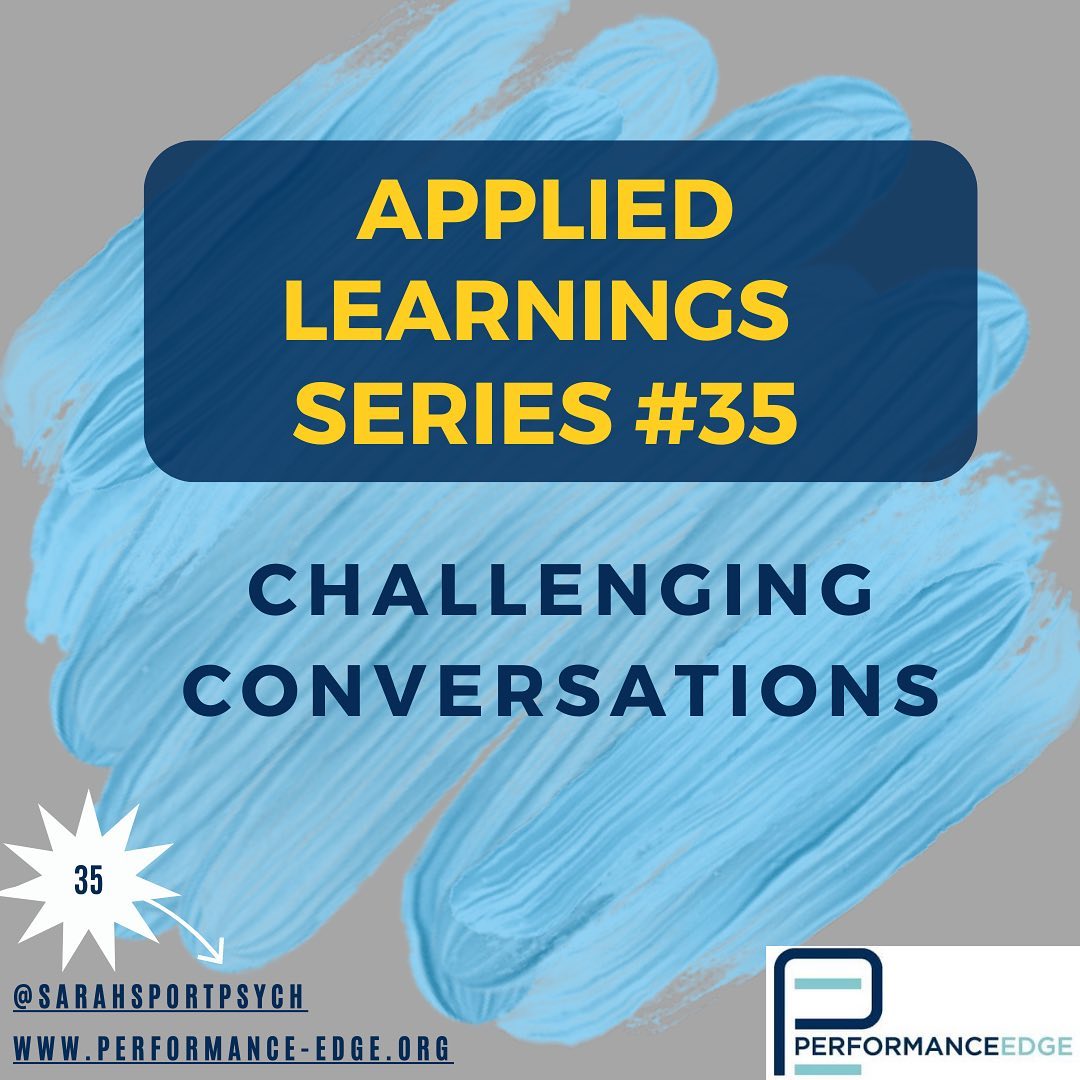 WEEK 35 Applied Learnings Series
Challenging conversations
š„Working with conflict is perhaps not the most comfortable of conversation for many of us but over the years in my role as performance psychologist, I have found myself in plenty of challenging conversations, many of which had a level of conflict.
šš»āāļøEven as I write this, my gut tells me to run away & avoid it!
š§ What I have learnt to do, is understand my reaction to being in a conflict situation & how I respond to being challenged personally or professionally.
Itās helpful to reframe conflict and lean into where there is an opportunity for learning & growth.
š¤This has led me to some of the best relationships with athletes and staff, it takes time & investment but it is entirely worth it.
#psychology #performancelessons #performance #conflict #toughconversations #team #growth #appliedsportpsychology #mindset #sportpsych
