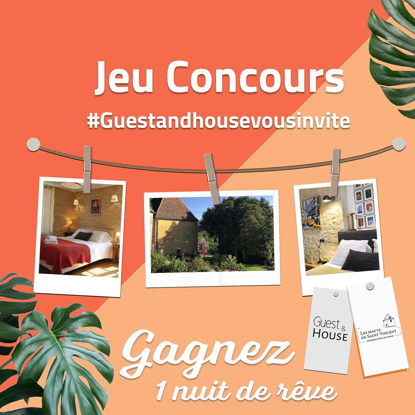 đđ» JEUX CONCOURS - WEEK-END OFFERT #GUESTANDHSOUSEVOUSINVITE COMMENT PARTICIPER ? :
1/ Etre abonné à @hautsdestvincent et @guestandhouse
2/ Aimer cette publication; â€ïž
3/ Taguer un(e) ami(e) qui souhaiterait également participer à ce concours
đđđ Partagez la publication en story pour avoir encore plus de chances de gagner, en mentionnant @guestandhouse avec le hashtag #guestandhousevousinvite
đđ» Nombre de participations illimitĂ©s
đđ» Fin du concours : le 15 dĂ©cembre 2022 Ă 10h par fermeture des commentaires. Tirage au sort et annonce en story le mĂȘme jour Ă PARTIR DE 18H
â ïž ATTENTION AUX FAUX COMPTES QUI VOUS DEMANDENT DES INFORMATIONS OU UN PAIEMENT POUR VALIDER VOTRE PARTICIPATION OU VOTRE GAIN.
NOUS NE VOUS DEMANDERONS JAMAIS RIEN, CâEST UN CONCOURS LIBRE ET GRATUIT SANS ENGAGEMENT
Ce concours gratuit et sans obligation dâachat est gĂ©rĂ© par Guest&House et aucunement par FB ou IG. Pour toute question Ă©crivez nous Ă guestandhouse@canete.fr
Tirage au sort par logiciel en ligne le 15 décembre 2022
SĂ©jour dâune nuit valable pour la saison 2023 hors juillet / Aout.
Le commentaire tiré au sort devra respecter les rÚgles du jeu ci-dessus, sinon un autre tirage au sort sera lancé.
@guestandhouse nâest pas responsable des plannings de disponibilitĂ©s des maisons dâhĂŽtes.
(*) chaque maison du réseau @guestandhouse participant aux concours définira en amont le nombre de nuits et de personnes qui constitueront le séjour.
#sejouroffert #jeuconcoursinstagram #maisondhote #jeuconcours #vacancesenfrance #maisonhoteluxe #maisonhotesdecharme