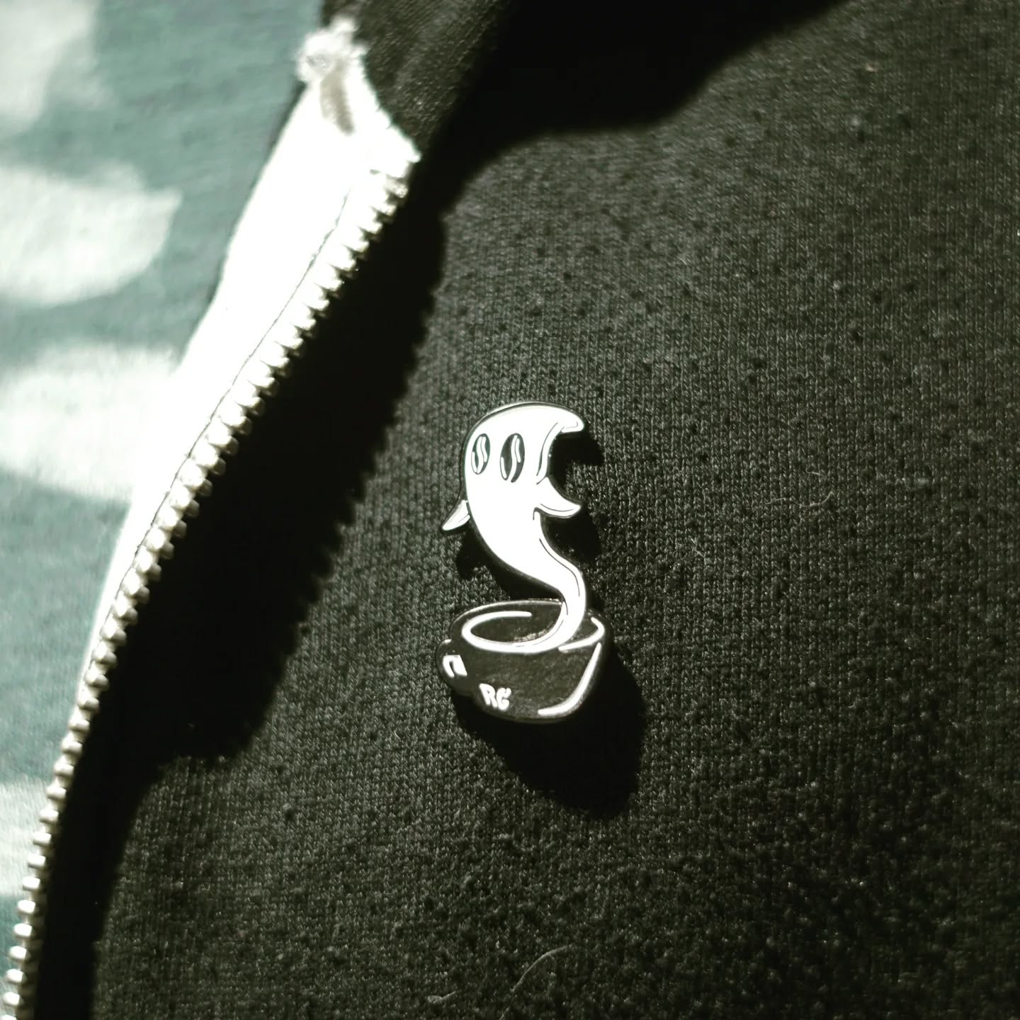 Roasty Ghost Coffee enamel pins are in! Get yours today for $10