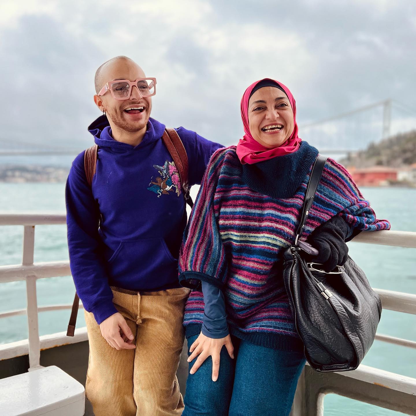 Photographic evidence of Mom and I giggling our way across the Euro-Asia border/strait