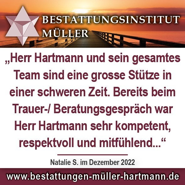 #danke für die tolle #bewertung !!! 🙏 Für einfühlsamen Beistand im Trauerfall … 🌿 Wir sind 24 Stunden in #donaueschingen für Sie da ! Ihr Bestattungsinstitut Müller .. #24h #soforthilfe #durchgehendonline #immererreichbar #erdbestattung #feuerbestattung #seebestattung #beistand #trauerfeier #bestattungsvorsorge #überführung #bestattungsinstitut #donaueschingen #bräunlingen #baddürrheim #kundenfeedback #rezension #googlerezensionen #googlebewertung #bewertung #kundenbewertung #5sterne www.Bestattungen-müller-hartmann.de