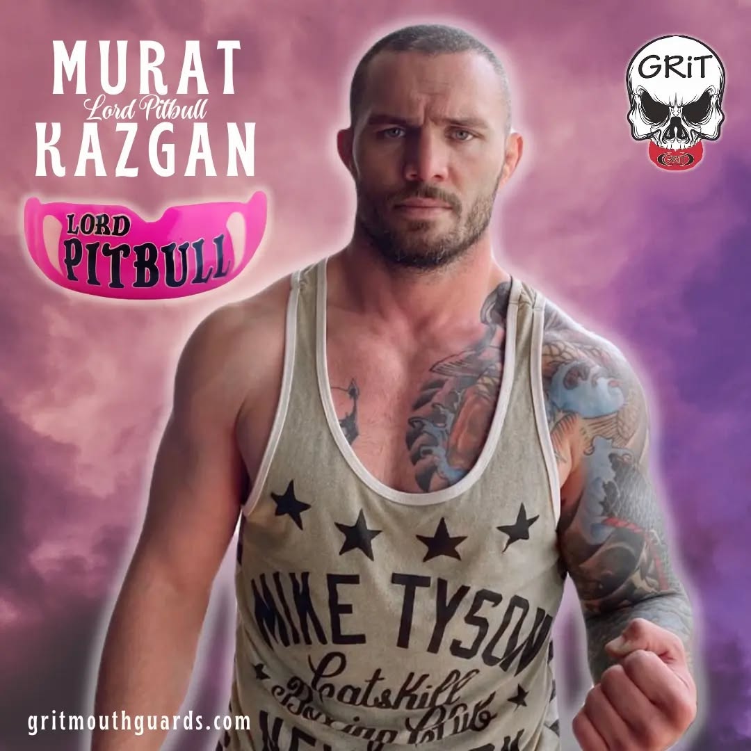 Murat Kazgan is fighting on this Friday's BKFC 35 card in Myrtle Beach! Best of skill to you! #muratkazgan #lordpitbull #pitbull #gritmouthguards #mouthguard #teamgritnation #bkfc #bkfc35 #bareknuckle