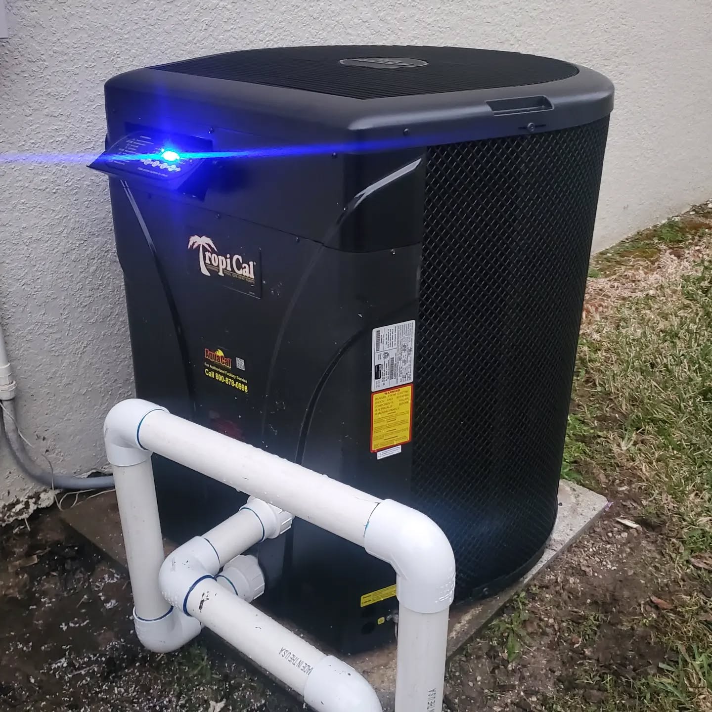 Aquacal heat pumps have a unique, patented heat exchanger only found inside their brand of units. 5 year labour warranty and 7 years parts provided from the manufacturer.