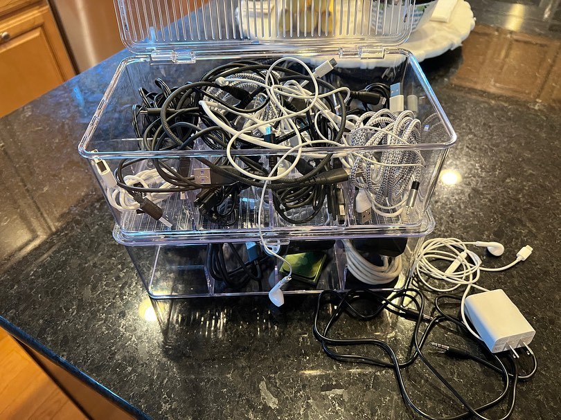 Maintenance. This is what I’ve been hearing about over and over recently. Clients feel like they have failed for not maintaining the organized system I originally put together. A major part of any organizing project is the maintenance. Sometimes you can go through your day and maintain in drips and drabs and keep up with it. But when your life get really busy (such as during the holidays), it’s difficult to keep up with those little micro-organizing bursts and let everything get really behind. Even I get behind! This is from my own house, the cords that we inevitably end up with too many of, but that are important to have on hand. I took the time to weed out the ones we had way too many of and categorize what was left. Bottom line: don’t get down on yourself for falling behind in maintenance. It takes purposeful time to do it, or you can always have me back to maintain! It goes eons faster the second time around and I get to learn how to fine tune your organizing even more!
.
.
.
.
#organized #organization #homeorganization #professionalorganizing #professionalorganization #homeorganizer #organizedhome #organizedlife #organizeyourlife #declutter #clearspaceclearmind #innerpeace #maintenance